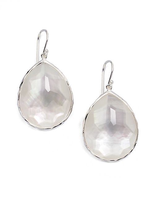 IPPOLITA - Wonderland Mother-Of-Pearl, Clear Quartz & Sterling Silver Large Doublet Teardrop Earrings