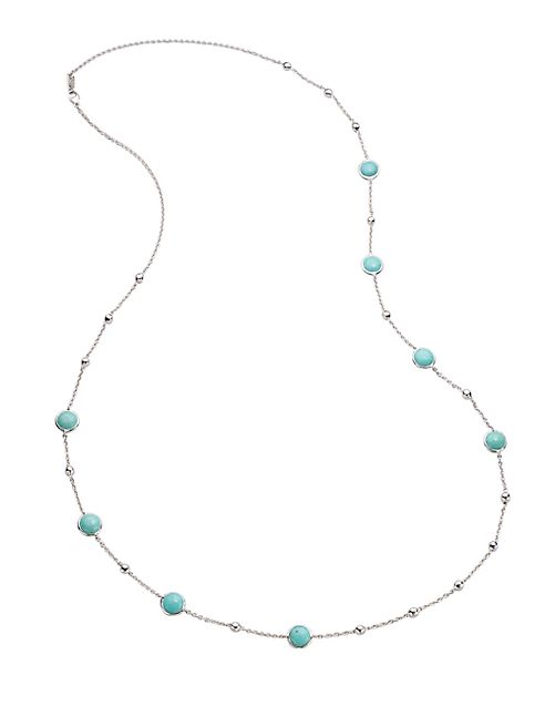 IPPOLITA - Long Sterling Silver Turquoise Station Necklace