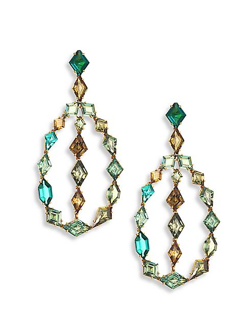 Ivy - Demontoid Garnet & Green Tourmaline Teardrop Earrings