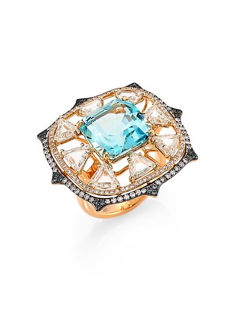 Ivy - Diamond & Blue Spinel Ring