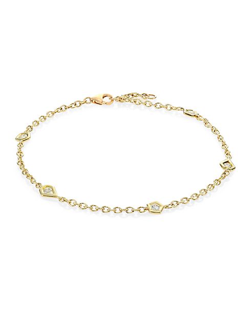 Ron Hami - Rain Diamond & 18K Yellow Gold Organic Station Bracelet