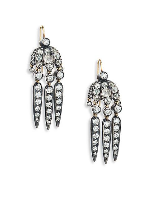 Fred Leighton - Mini Dart Diamond Pendant Earrings