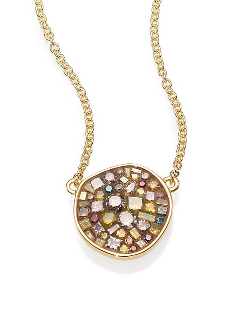 Plevé - Cinnamon Diamond & 18K Yellow Gold Pebble Pendant Necklace