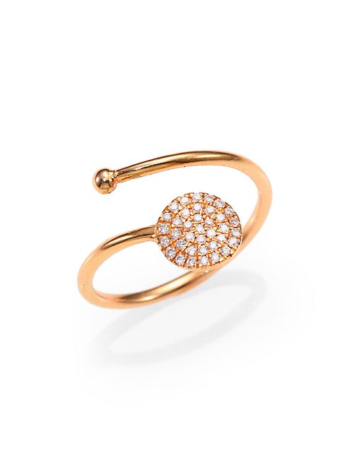 Diane Kordas - Diamond & 18K Yellow Gold Circle Wrap Ring