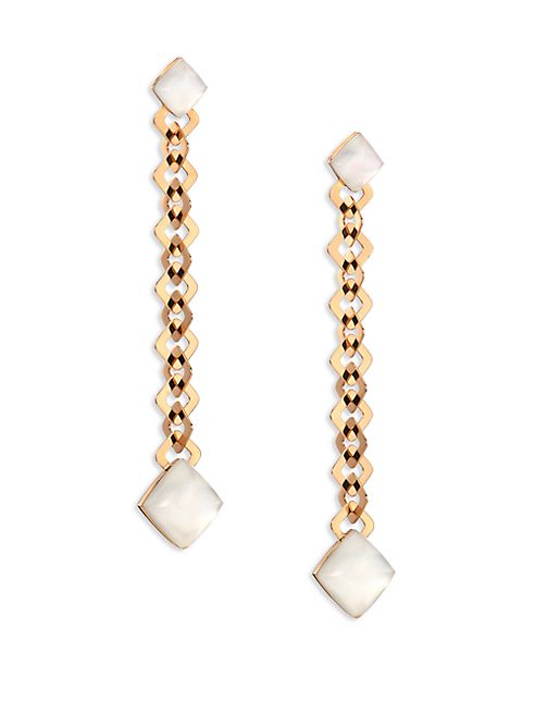 Vhernier - Pan Di Zucchero Sunflower Quartz, Mother-Of-Pearl & 18K Rose Gold Drop Earrings