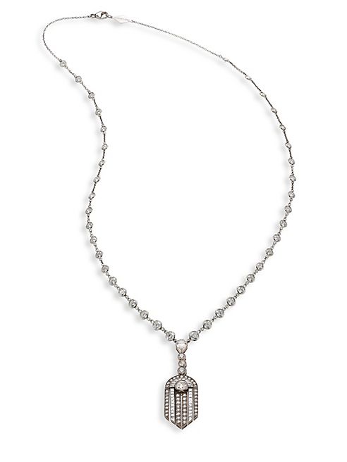 Fred Leighton - Fringe Fountain Diamond & 18K White Gold Pendant Necklace