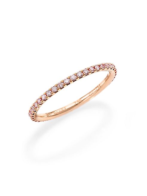 De Beers - Aura Pink Diamond & 18K Rose Gold Band Ring