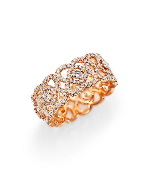 De Beers - Enchanted Lotus Diamond & 18K Rose Gold Band Ring