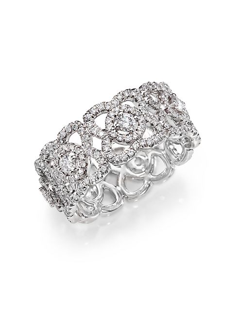 De Beers - Enchanted Lotus Diamond & 18K White Gold Band Ring