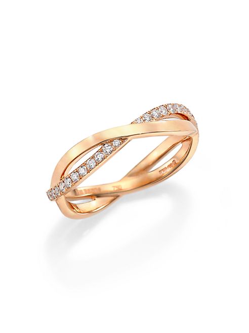 De Beers - Infinity Diamond & 18K Rose Gold Half Band Ring