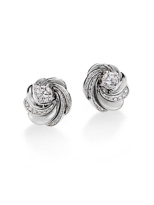 De Beers - Aria Diamond & 18K White Gold Signature Stud Earrings