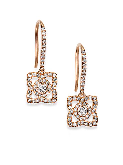 De Beers - Enchanted Lotus Diamond & 18K Rose Gold Drop Earrings