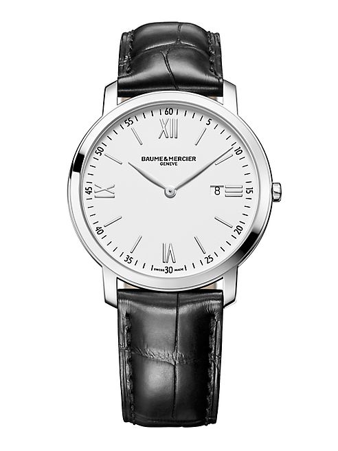 Baume & Mercier - Classima 10097 Stainless Steel & Alligator Strap Watch