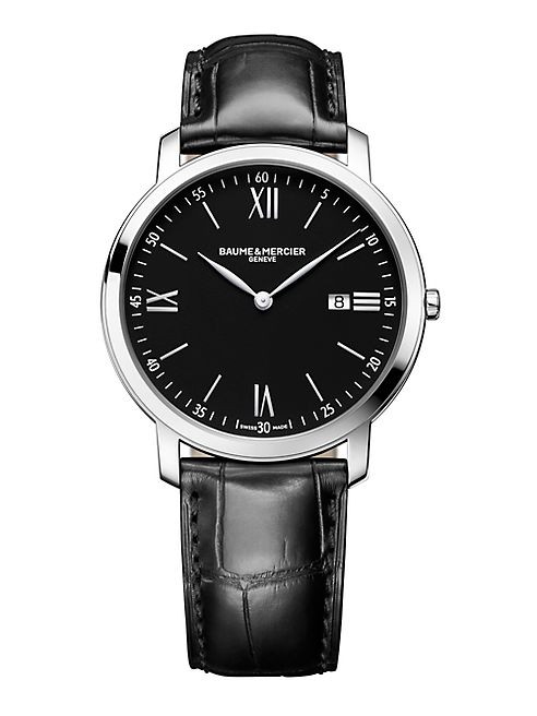 Baume & Mercier - Classima 10098 Stainless Steel & Alligator Strap Watch