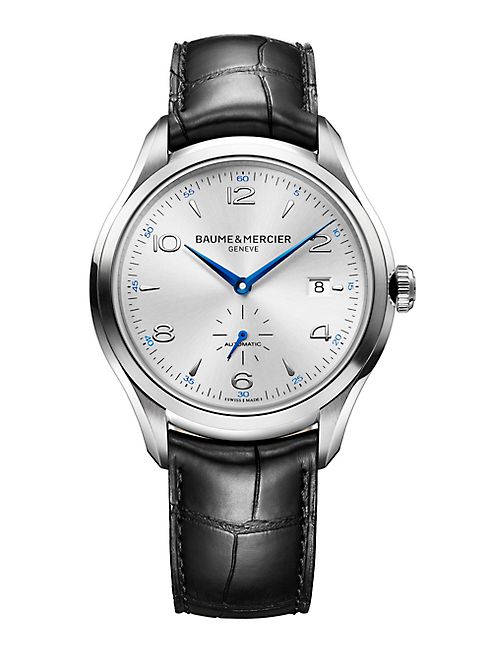 Baume & Mercier - Clifton 10052 Stainless Steel & Alligator Strap Watch