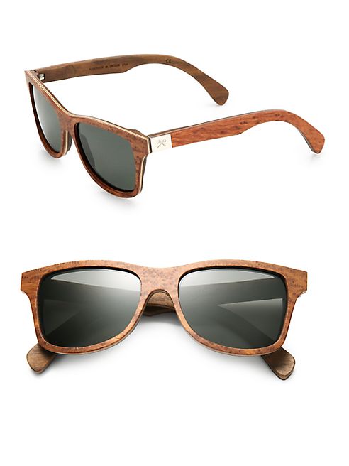 Shwood - Canby Redwood & Walnut Square Sunglasses