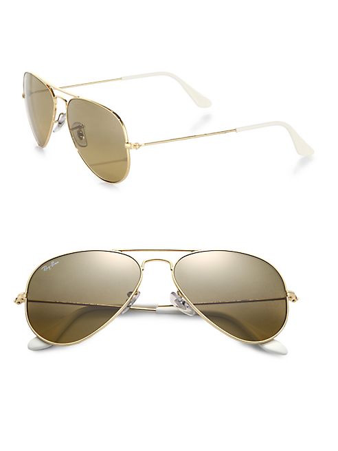 Ray-Ban - Mirrored 55MM Aviator Sunglasses