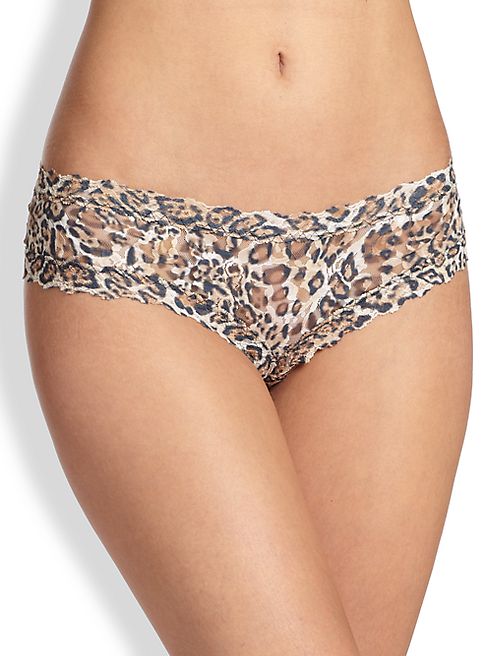 Hanky Panky - Leopard-Print Cutout Signature Lace Cheeky Hipster