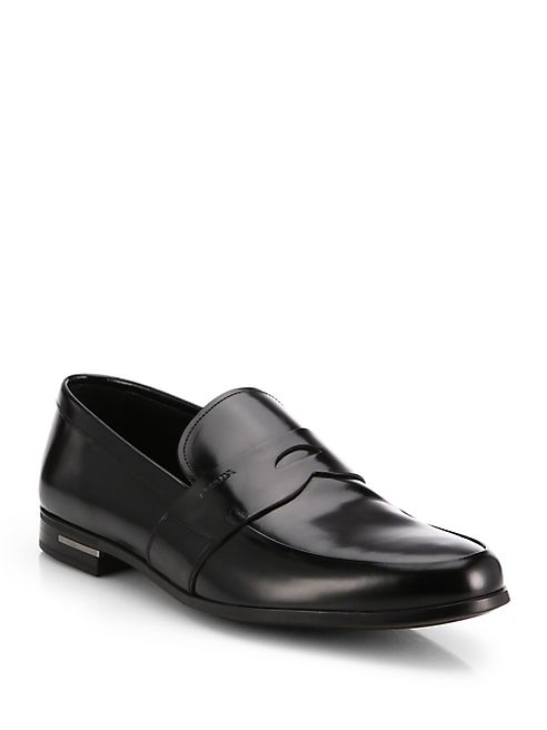 Prada - Spazzolato Penny Loafers