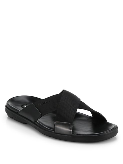 Prada - Nylon Cross-Strap Sandals