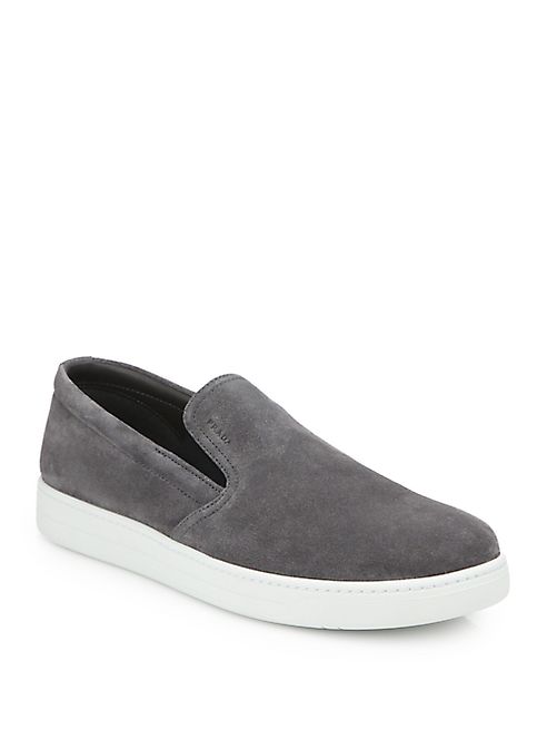 Prada - Suede Slip-On Sneakers