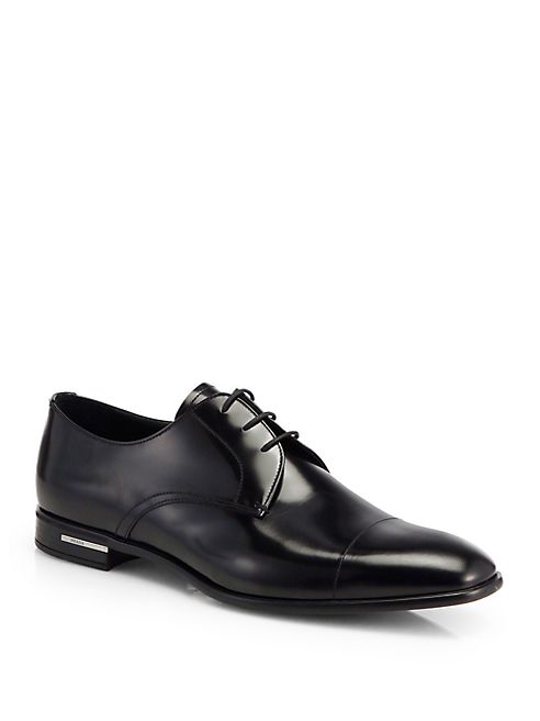 Prada - Spazzolato Leather Derby Shoes