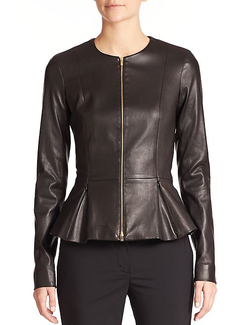 The Row - Anasta Leather Peplum Jacket