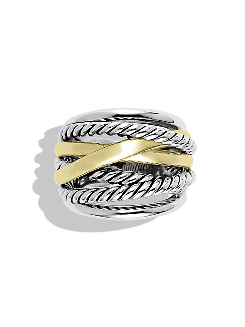 David Yurman - Crossover Wide Ring with Gold