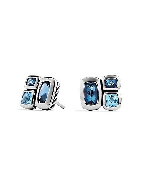 David Yurman - Confetti Earrings with Blue Topaz and Hampton Blue Topaz