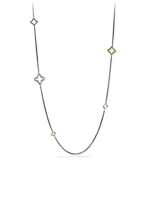 David Yurman - Quatrefoil Chain Necklace with Gold