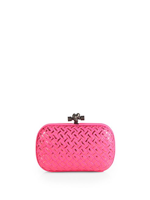 Bottega Veneta - Woven Metallic Mini Knot Clutch