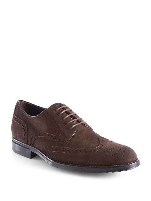 Tod's - Suede Wingtip Oxfords