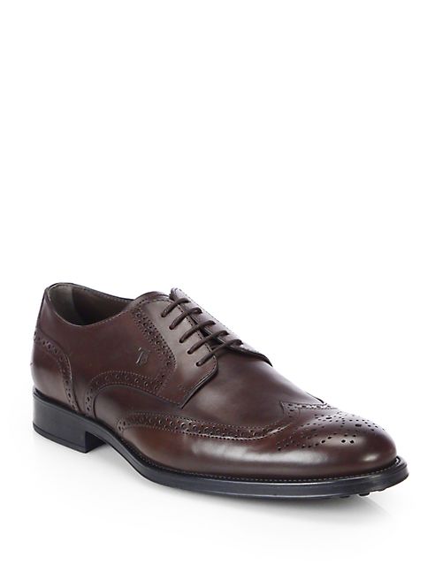 Tod's - Leather Wingtip Derby Shoes