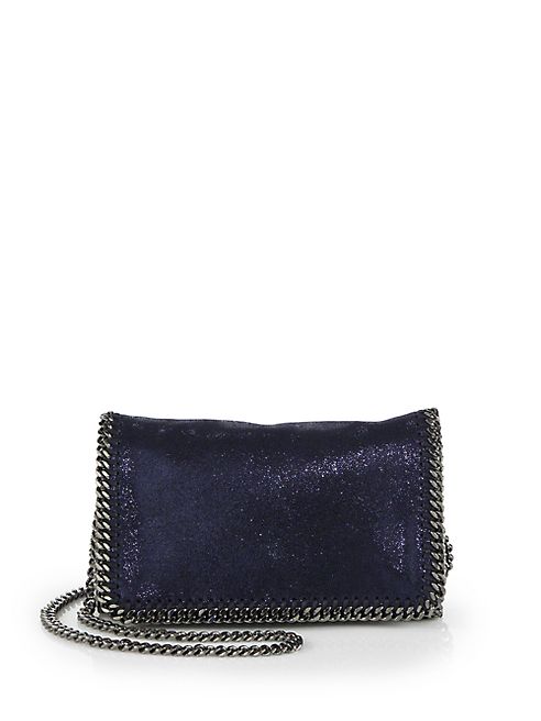 Stella McCartney - Falabella Shiny Textured Crossbody Chain Clutch