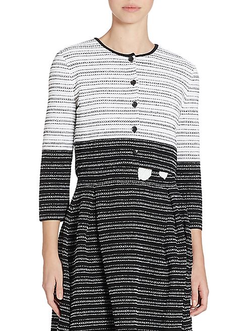 Carolina Herrera - Striped Wool & Silk Cardigan