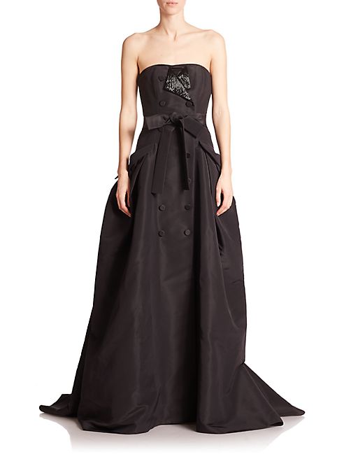 Carolina Herrera - Embellished Silk Faille Trench Gown