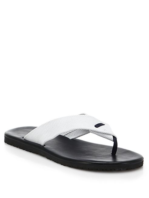 Saks Fifth Avenue Collection - Perforated Leather Flip Flops