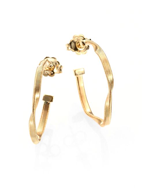 Marco Bicego - Marrakech 18K Yellow Gold Twisted Hoop Earrings/1