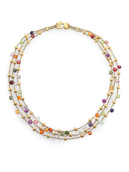 Marco Bicego - Paradise Semi-Precious Multi-Stone & 18K Yellow Gold Three-Row Necklace