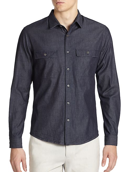 Theory - Barham Turini Denim Button-Down Shirt