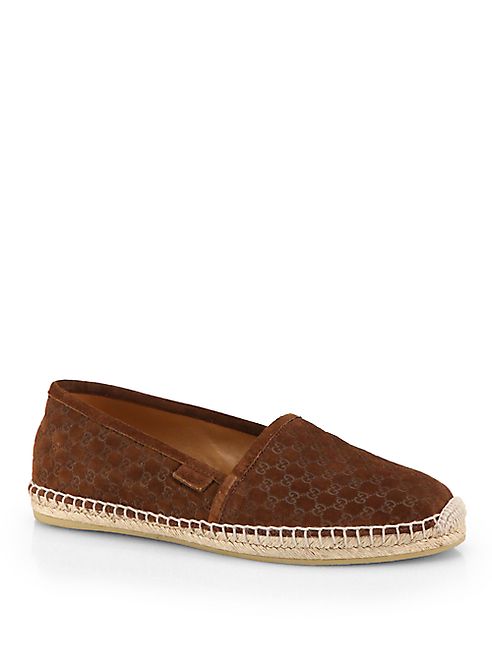 Gucci - Pilar Suede Microguccisma Espadrille Flats