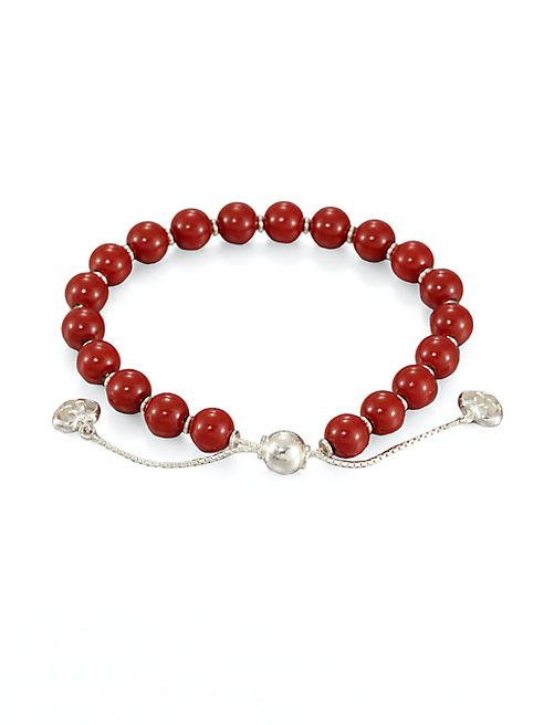 Gucci - San Valentino Wood & Sterling Silver Beaded Bracelet