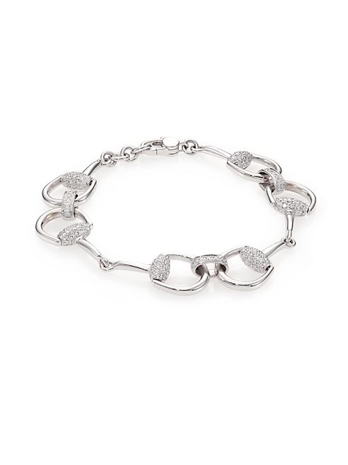 Gucci - Horsebit Diamond & 18K White Gold Bracelet