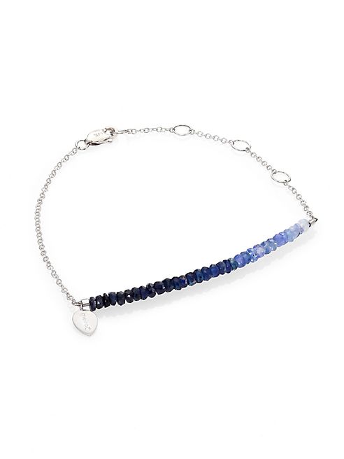 Meira T - Sapphire & 14K White Gold Ombré Beaded Bracelet