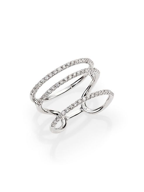 Meira T - Diamond & 14K White Gold Triple Band Ring