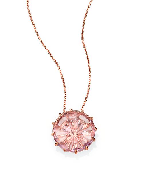 KALAN by Suzanne Kalan - Rose de France & 14K Rose Gold Round Pendant Necklace