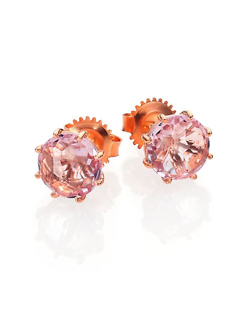 KALAN by Suzanne Kalan - Rose de France & 14K Rose Gold Round Stud Earrings