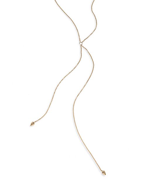 Zoe Chicco - 14K Yellow Gold Bullet Lariat Necklace