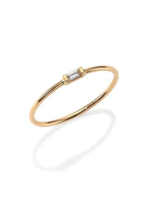 Zoe Chicco - Diamond & 14K Yellow Gold Horizontal Baguette Ring