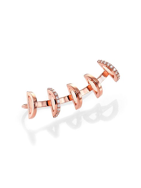 PHYNE by Paige Novick - Cara Diamond & 14K Rose Gold Five-Row Single Ear Cuff